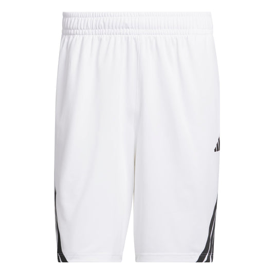 adidas Men's Basketball Legends 3-Stripes Shorts, White/Black