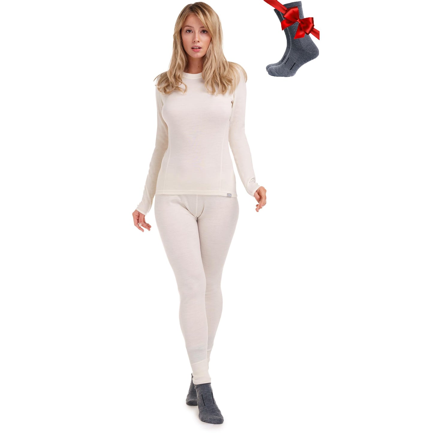 Merino.tech Merino Wool Base Layer Women Set - Heavyweight, Lite, Midweight Merino Thermal Underwear For Women Top, Bottom