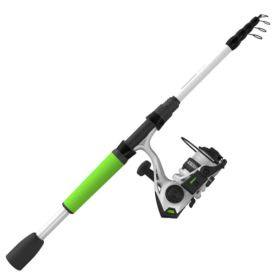 Zebco Roam Telescopic Fishing Rod and Spinning or Spincast Fishing Reel Combo, Durable 6-Foot Fiberglass Rod with ComfortGrip Handle, Pre-spooled with Zebco Cajun Fishing Line