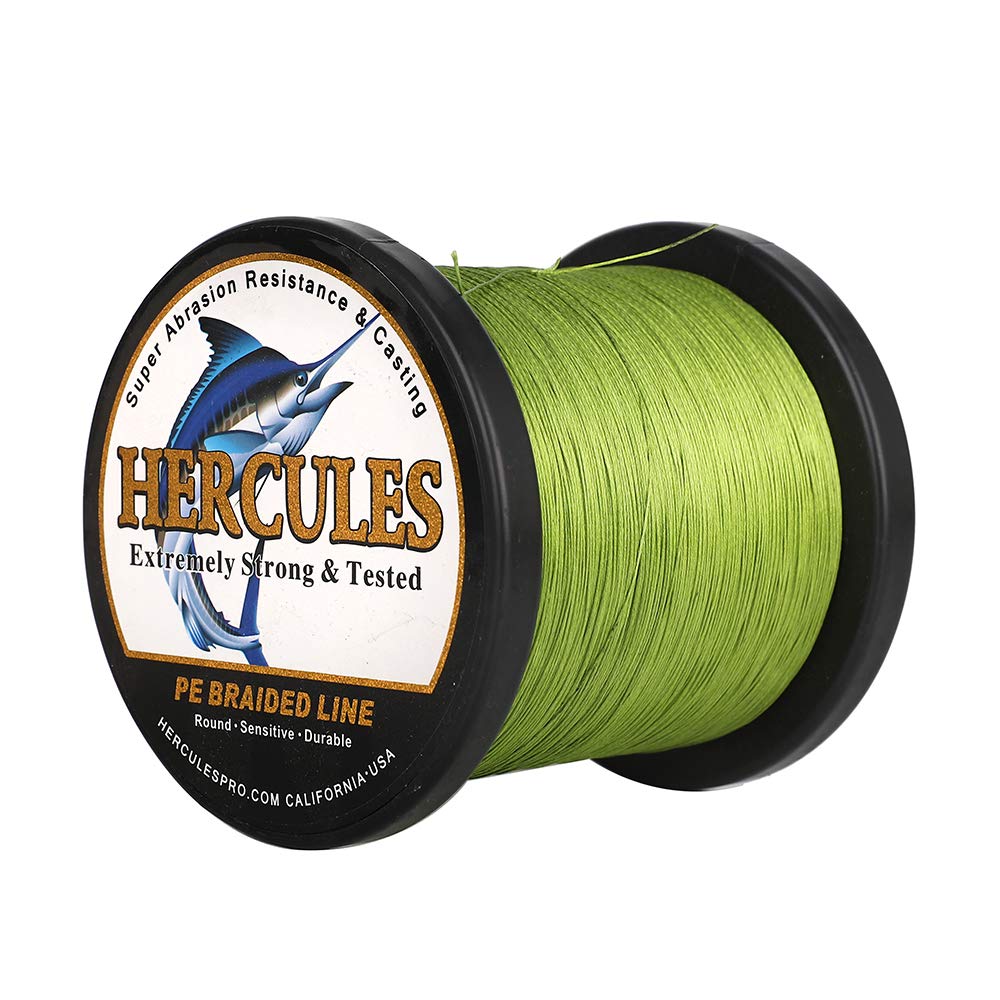HERCULES Cost-Effective Super Cast 8 Strands Braided Fishing Line 10LB to 300LB Test for Salt-Water,109/328/547/1094 Yards(100M/300M/500M/1000M),Diam.#0.12MM-1.2MM,Hi-Grade Performance,Variety Colors