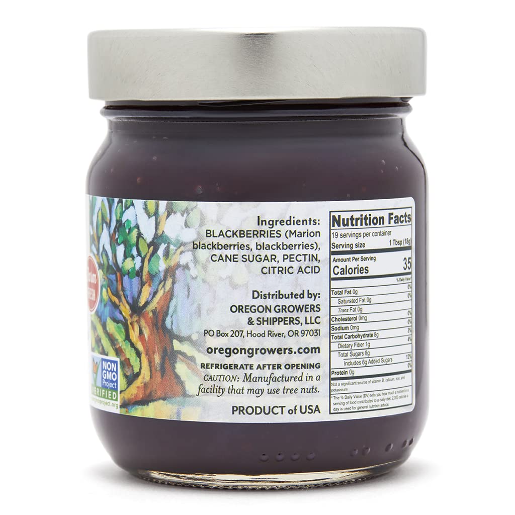 Oregon Growers, Marionberry Jam, Strawberry Jam, & Red Raspberry Jam Variety Pack - Marionberry Preserves, Strawberry Preserves, Red Raspberry Preserves, Organic Jelly - 12 Oz Each (Pack of 3)