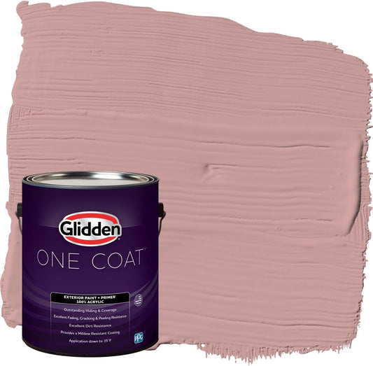 Glidden Exterior Paint + Primer: Pink/Ballet Slipper, One Coat, Semi-Gloss, 1-Gallon