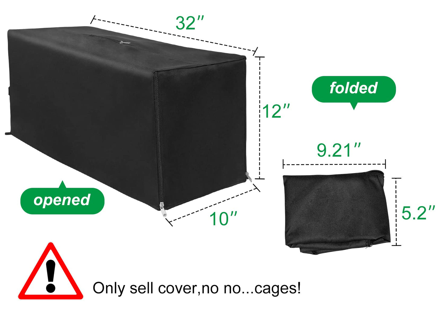 Live Animal Trap Cage Cover, Cat Trap for Stray Cats 32 Inch Folding Skunk Trap with Real Door for Raccoons, Opossums, Groundhogs, Skunks, Feral Cats, Squirrels (Only Cover)