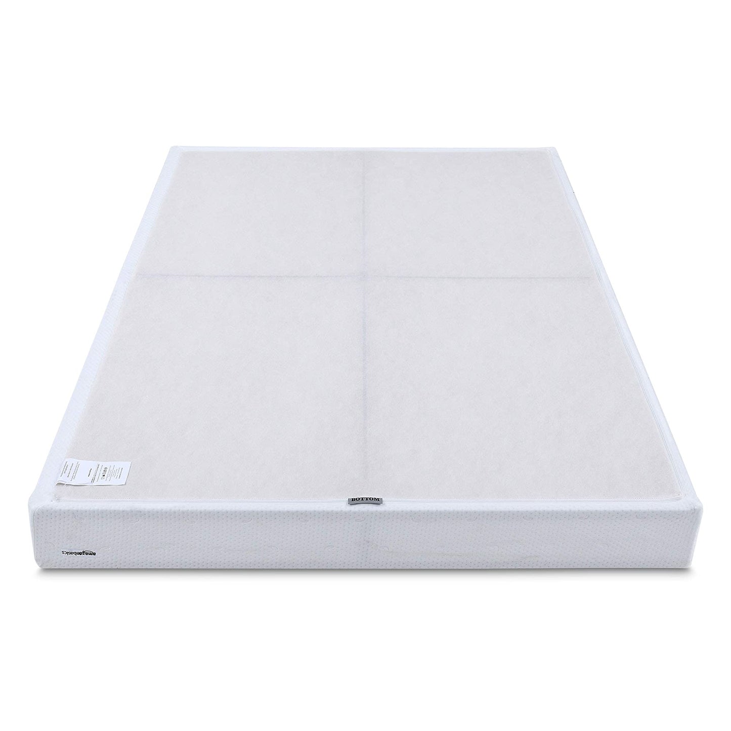 Amazon Basics Smart Box Spring Bed Base, 9-Inch Height Mattress Foundation, Tool-Free Easy Assembly, Strong Support, Queen, 79"L x 59.5"W x 9"H, White