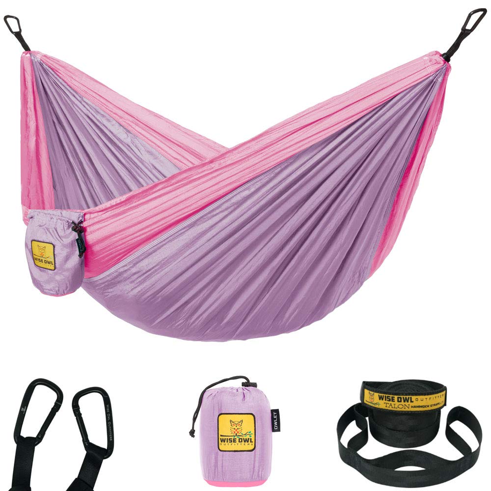 Wise Owl Outfitters Hammock for Camping Hammocks Gear for The Outdoors Backpacking Survival or Travel - Portable Lightweight Parachute Nylon - Up to 500lbs