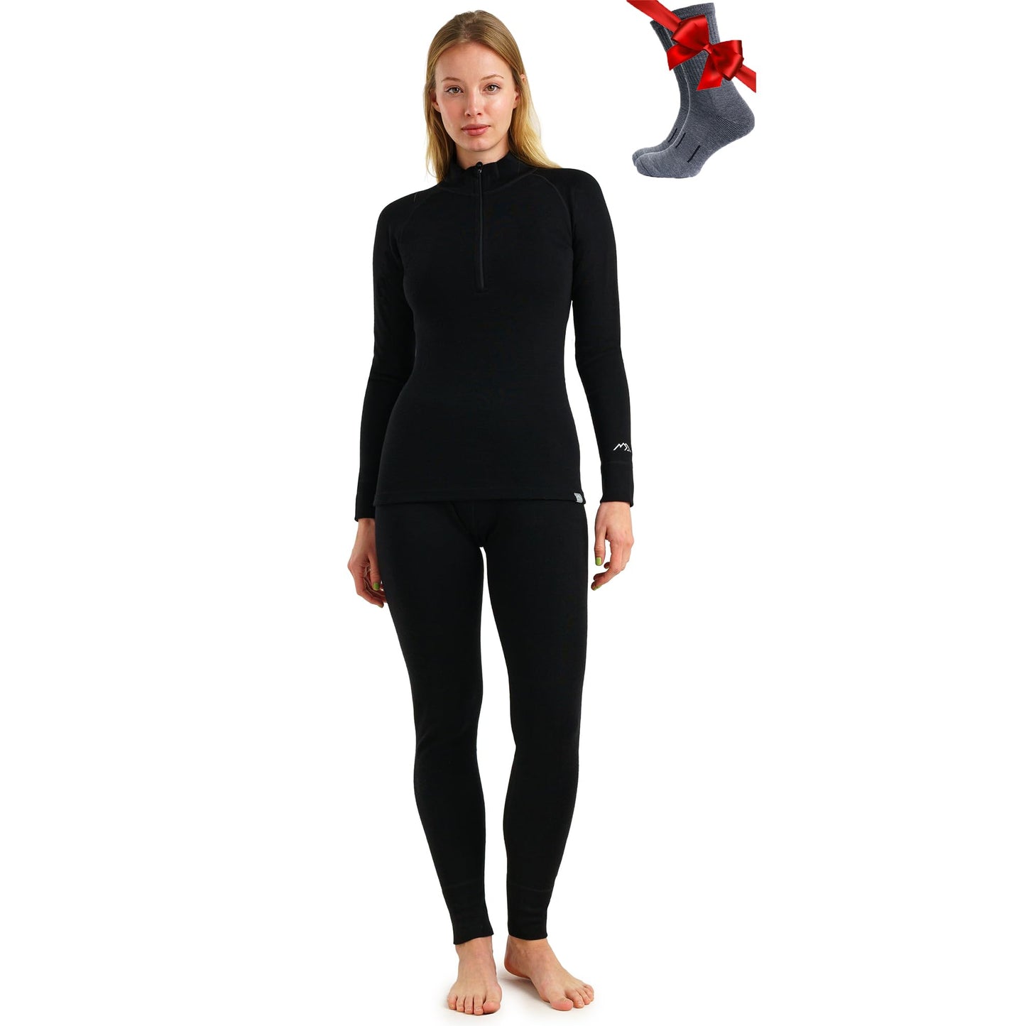 Merino.tech Merino Wool Base Layer Women Set - Heavyweight, Lite, Midweight Merino Thermal Underwear For Women Top, Bottom