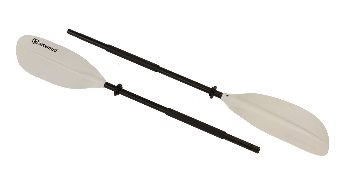 Attwood Kayak Paddle, Asymmetrical, 2-Piece, Heavy-Duty Aluminum with Comfort Grips, 7 Feet