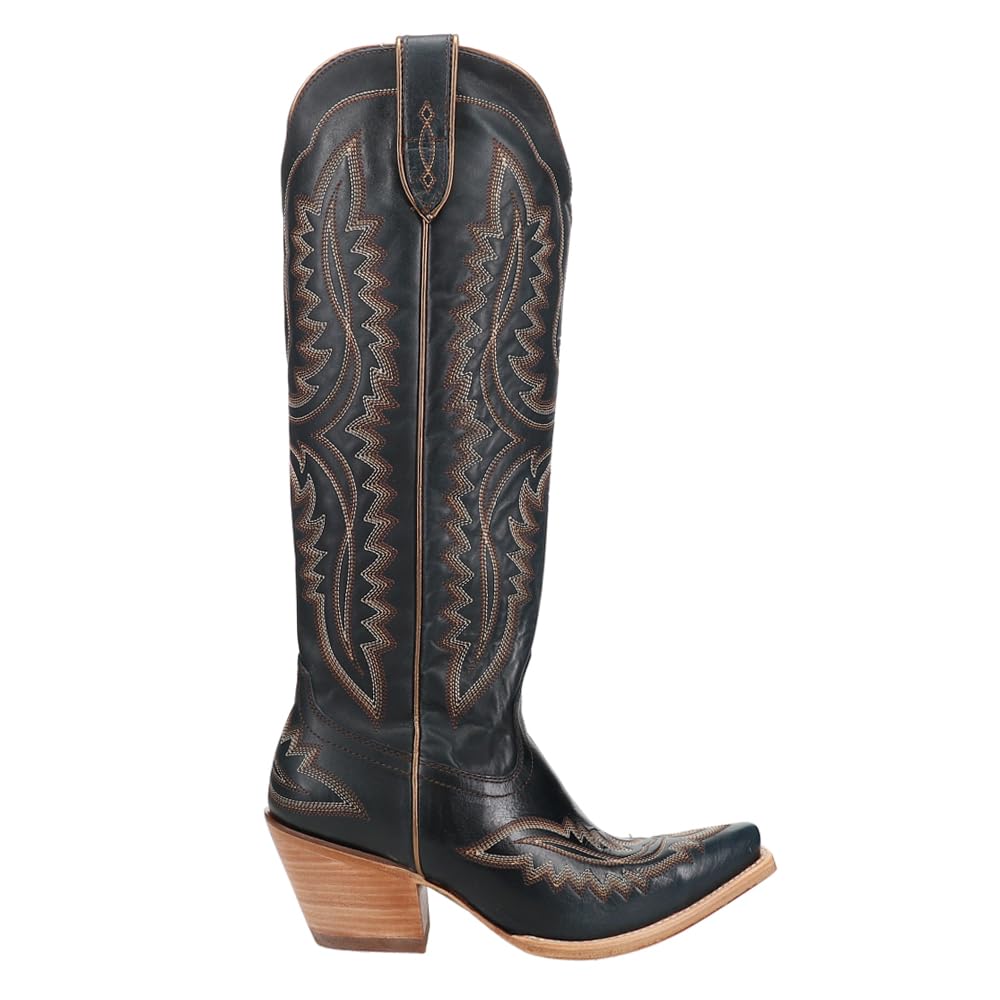 ARIAT Womens Casanova Embroidered Snip Toe Zippered Casual Boots Knee High Mid Heel 2-3" - Brown