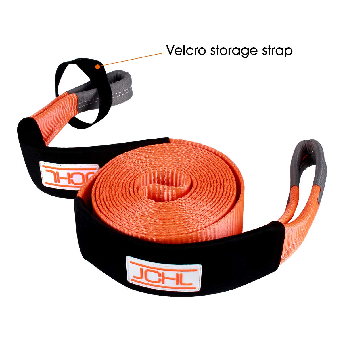 Tow Strap with Hooks 2in X20Ft Recovery Strap 10,000LB Break Strengthened Towing Rope for Towing Vehicles in Roadside Emergency
