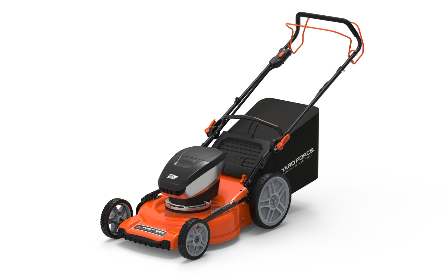 Yard Force Self Propelled Lawn Mower Briggs & Stratton 150cc Gas Engine 22-inch Steel Deck 3-in-1 Mulch, Bag, Side Discharge, 12-inch High Rear Wheels