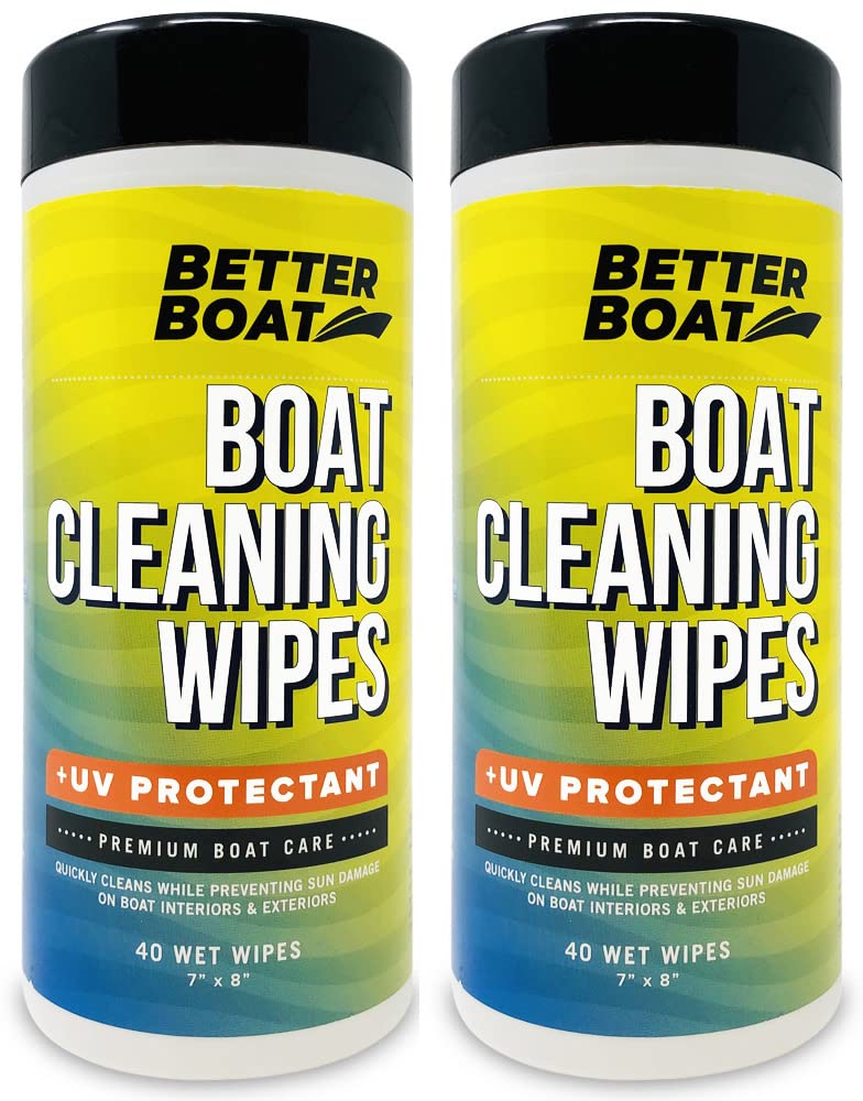 Boat Cleaner Wipes with UV Protection, Marine Vinyl Cleaner and Protectant, for Boat Seats, Car Leather, Dashboard, Console, Interior, and Exterior Cleaning Supplies
