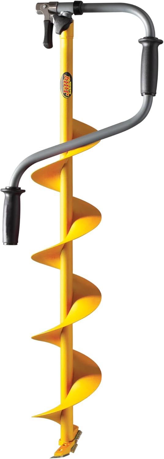 Jiffy Hand Auger, Flip-Down, Extendable, 6-Inch, Steel, Yellow, J4656