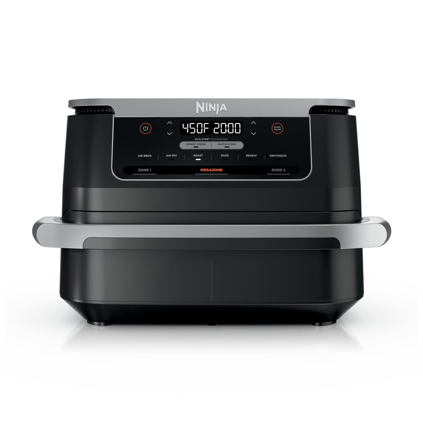 Ninja DZ201 Foodi 8 Quart 6-in-1 DualZone 2-Basket Air Fryer with 2 Independent Frying Baskets, Match Cook & Smart Finish to Roast, Broil, Dehydrate & More for Quick, Easy Meals, Grey