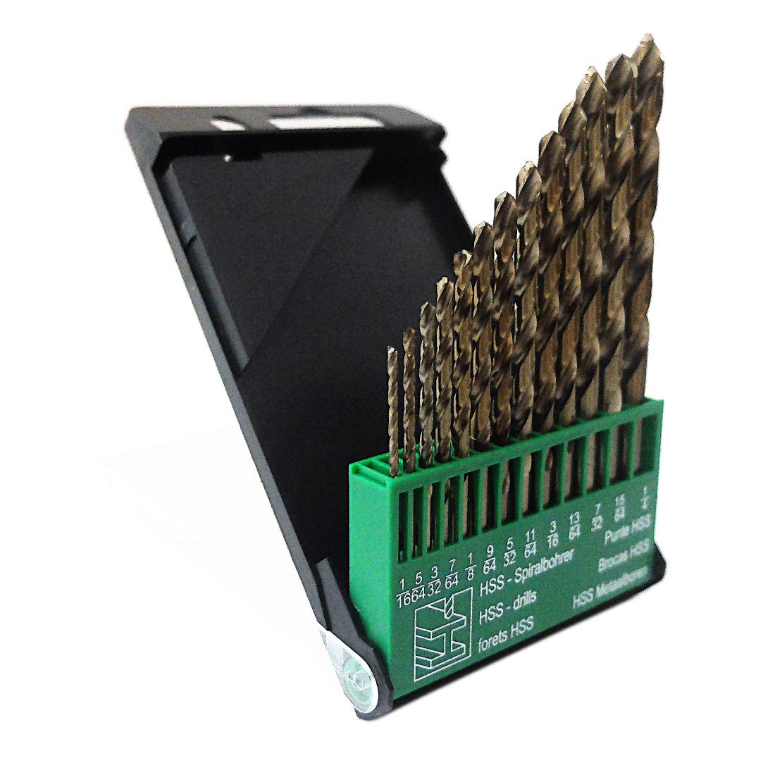 1/4-Inch Cobalt Steel M35 Jobber Length Twist Drill Bits for Hard Metal, Stainless Steel, Pack of 12
