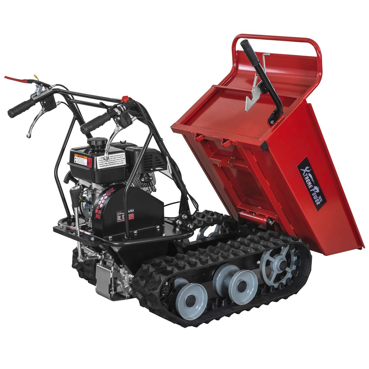 XtremepowerUS All-Terrain Track Barrow Wheel Gas Powered by Kohler 6.5hp 196cc Wheelbarrow Utility Cart Motorized Wagon