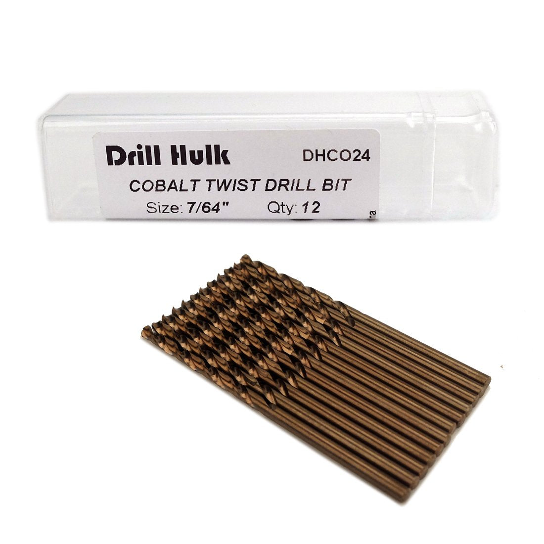 1/4-Inch Cobalt Steel M35 Jobber Length Twist Drill Bits for Hard Metal, Stainless Steel, Pack of 12