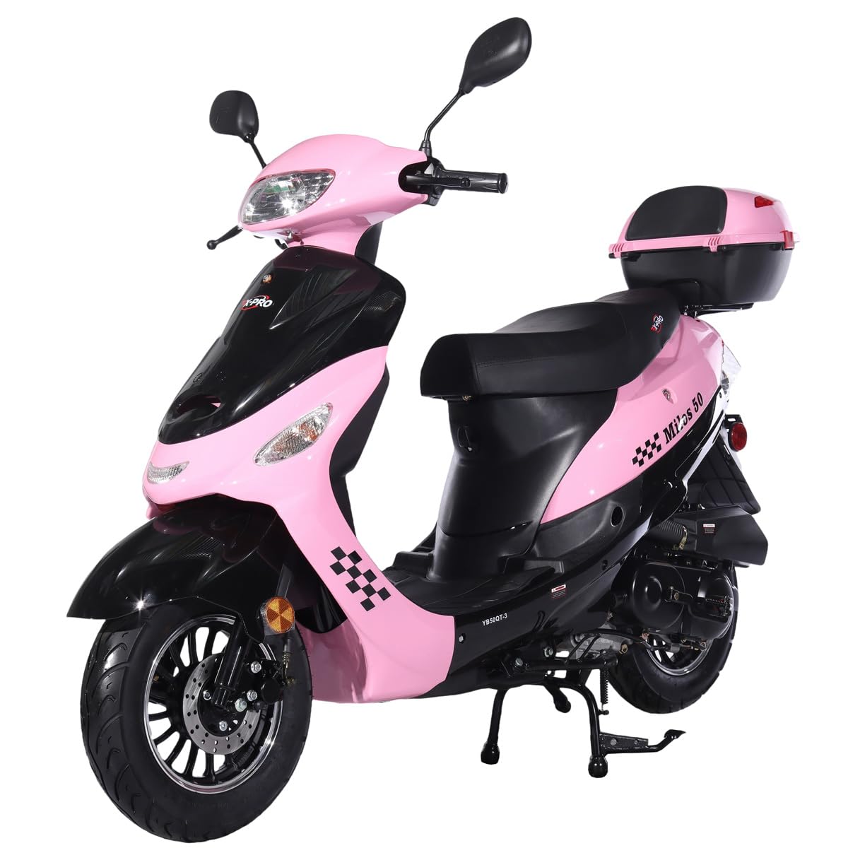 X-PRO Milos 50 Moped with 10" Aluminum Wheels, Electric/Kick Start! (Red)