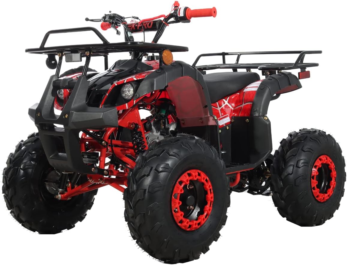 X-PRO 125cc ATV with Automatic Transmission w/Reverse, Big 19"/18" Tires! (Spider Red, Factory Package)