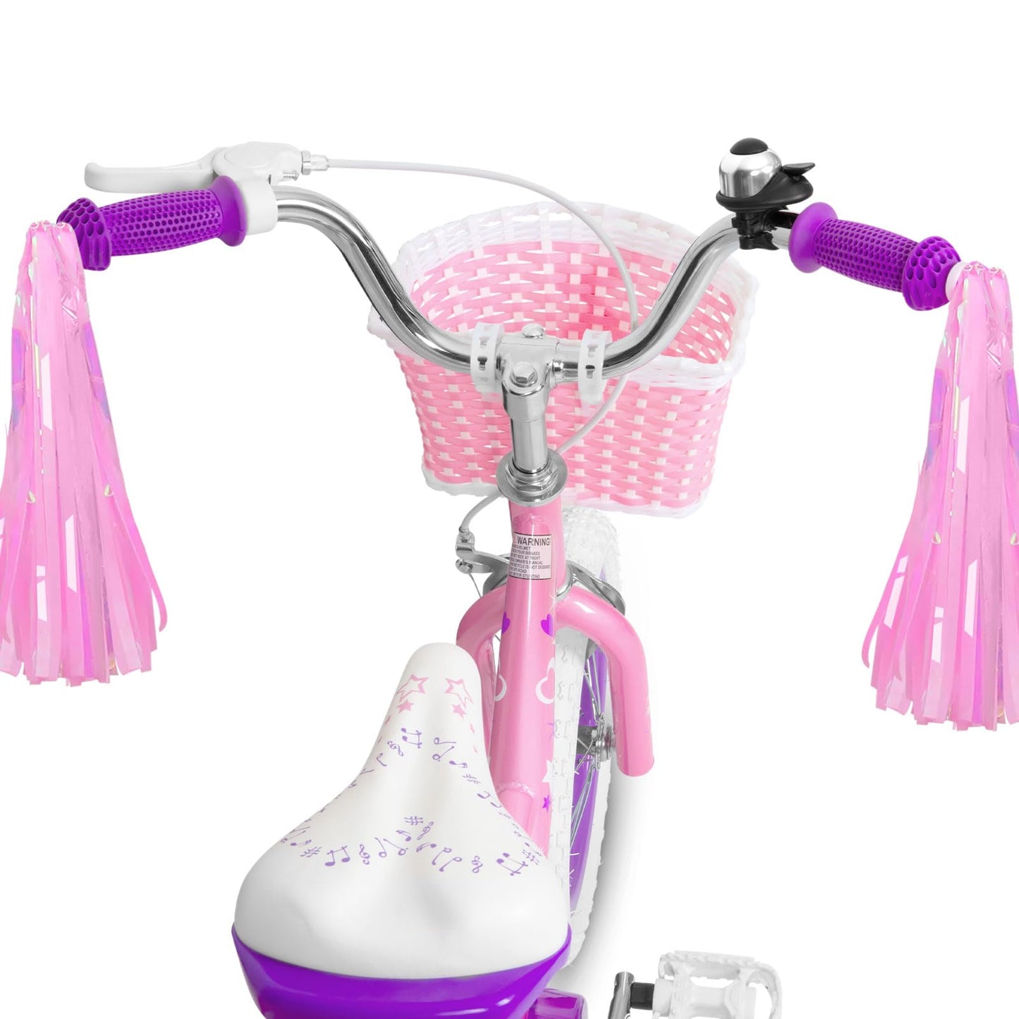 WEIZE Girls Bike for 3-12 Years Old Kids, 14 16 20 Inch Kids Bike with Training Wheels, Streamers, Basket and Doll Seat, Children Bicycles with Coaster Brake, Pink