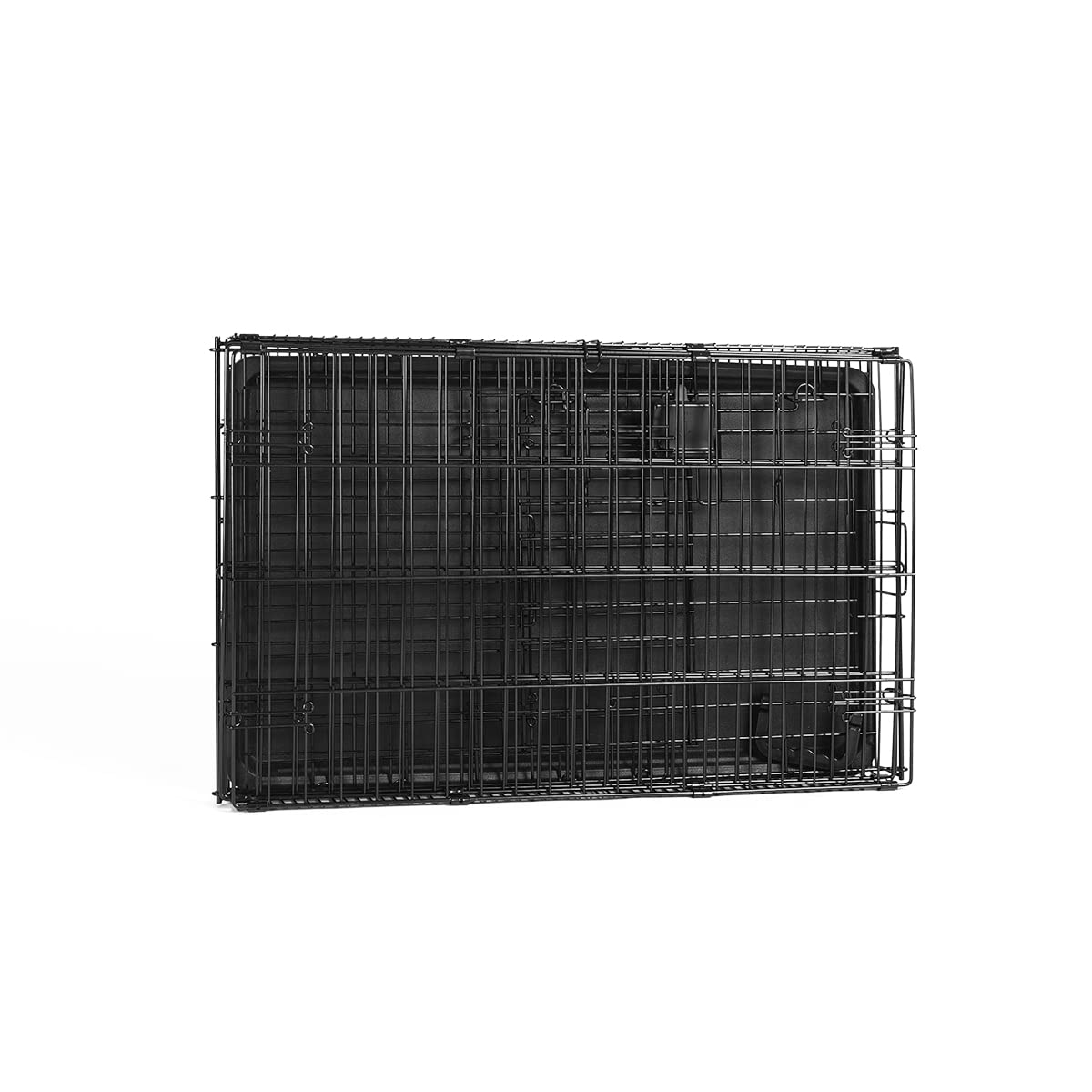 Amazon Basics Portable Metal Wire Dog Crate with Removable Tray, Single Door with Divider Panel, Foldable, Collapsible, Easy to Assemble & Clean, 36" x 23" x 25", Black
