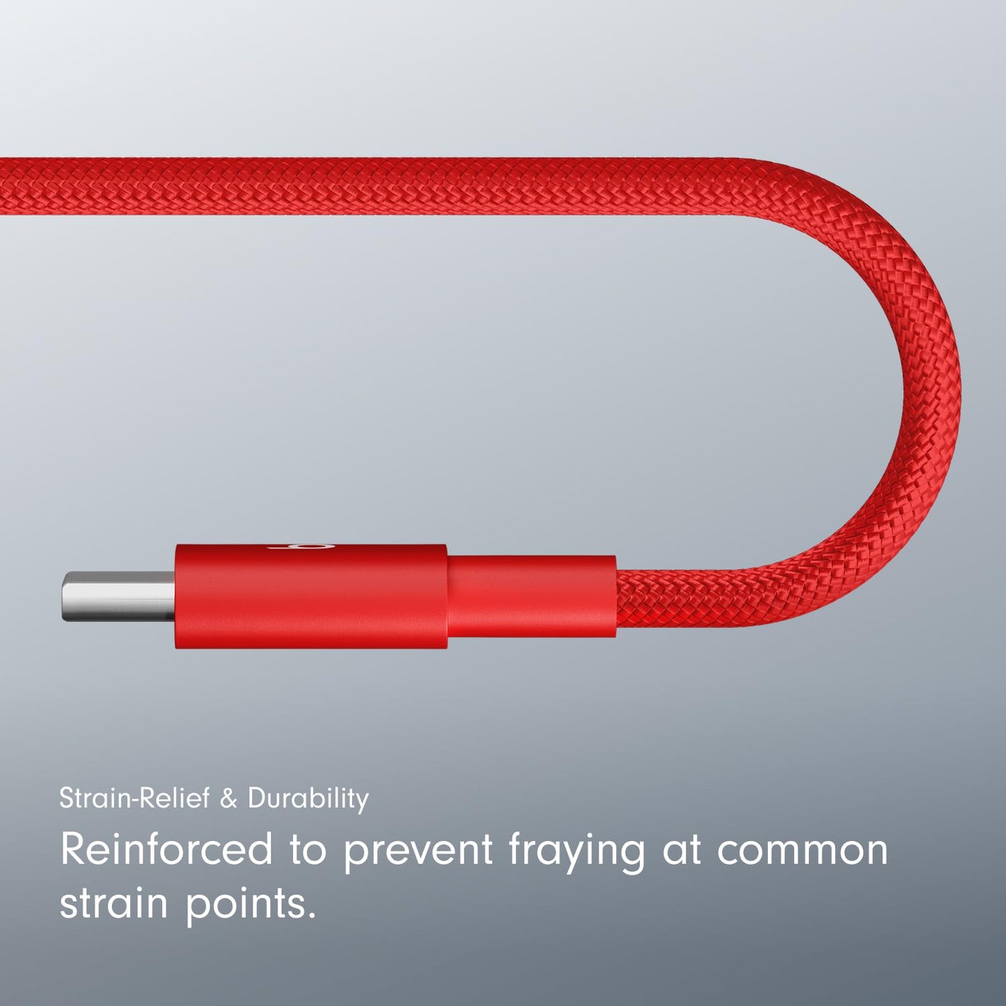Beats USB-A to USB-C Woven Cable Fast Charging Durable and Tangle-Free Design Compatible Charger for Apple & Android Devices (1.5 m, 5 ft) - Rapid Red
