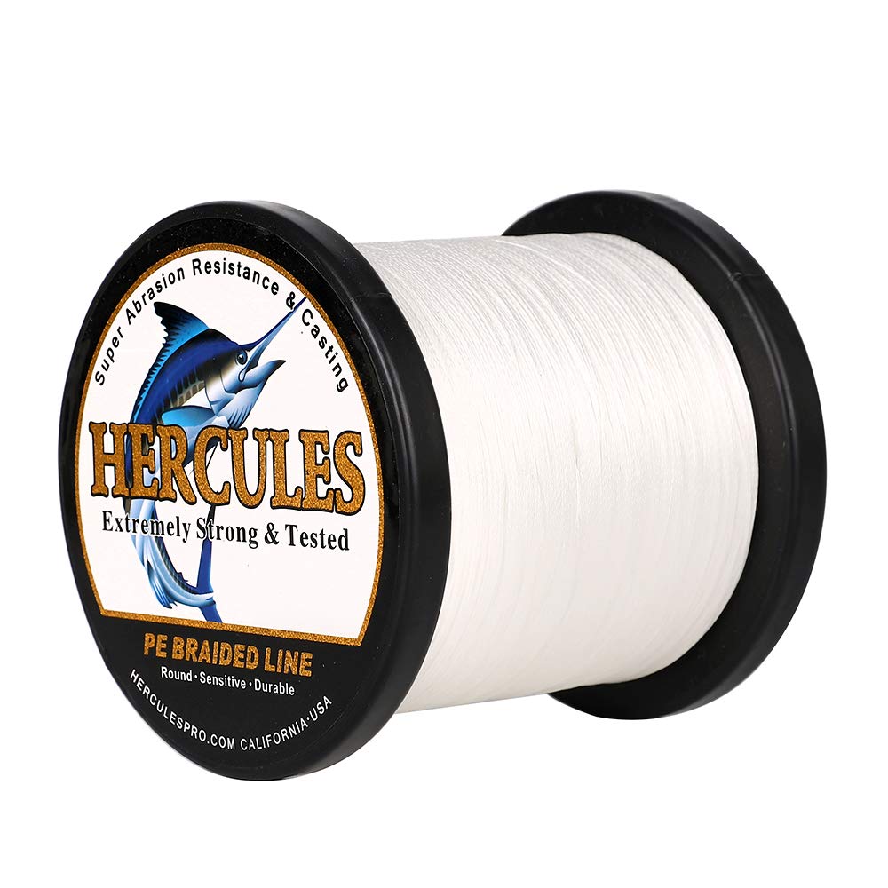 HERCULES Cost-Effective Super Cast 8 Strands Braided Fishing Line 10LB to 300LB Test for Salt-Water,109/328/547/1094 Yards(100M/300M/500M/1000M),Diam.#0.12MM-1.2MM,Hi-Grade Performance,Variety Colors