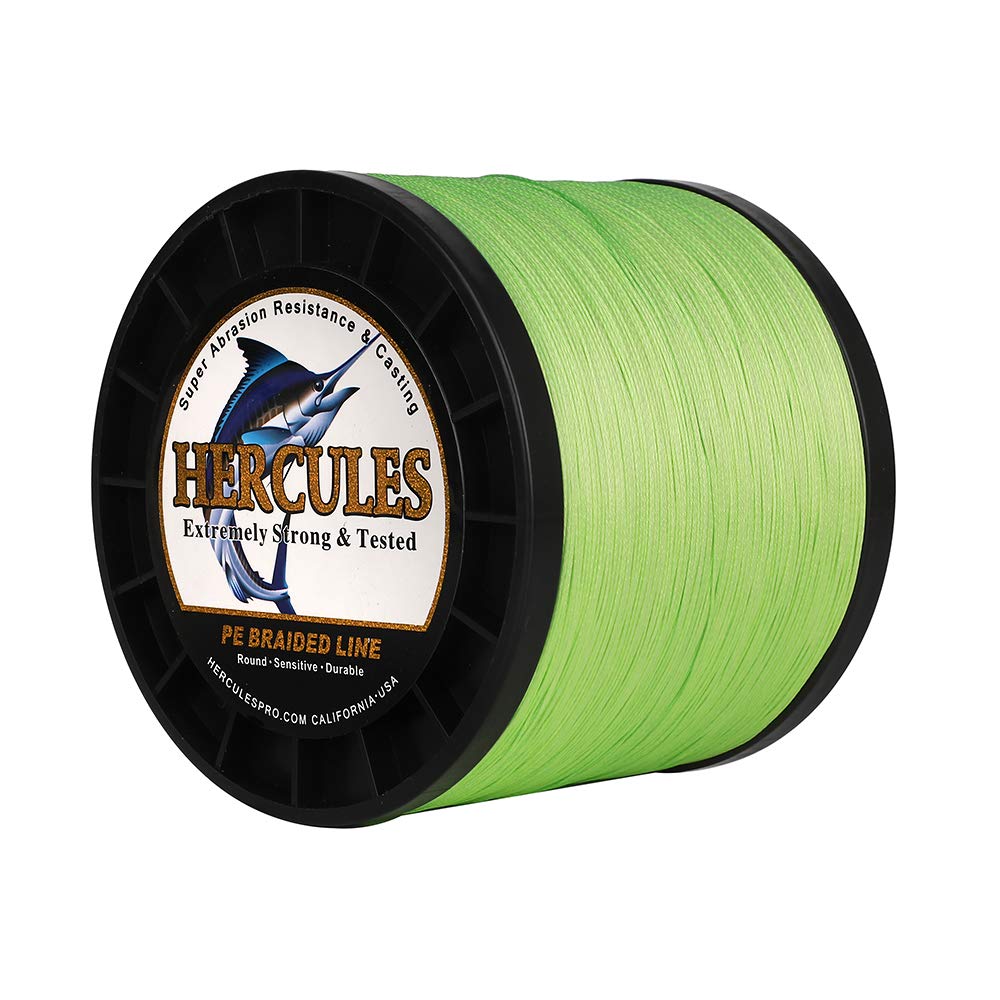HERCULES Cost-Effective Super Cast 8 Strands Braided Fishing Line 10LB to 300LB Test for Salt-Water,109/328/547/1094 Yards(100M/300M/500M/1000M),Diam.#0.12MM-1.2MM,Hi-Grade Performance,Variety Colors
