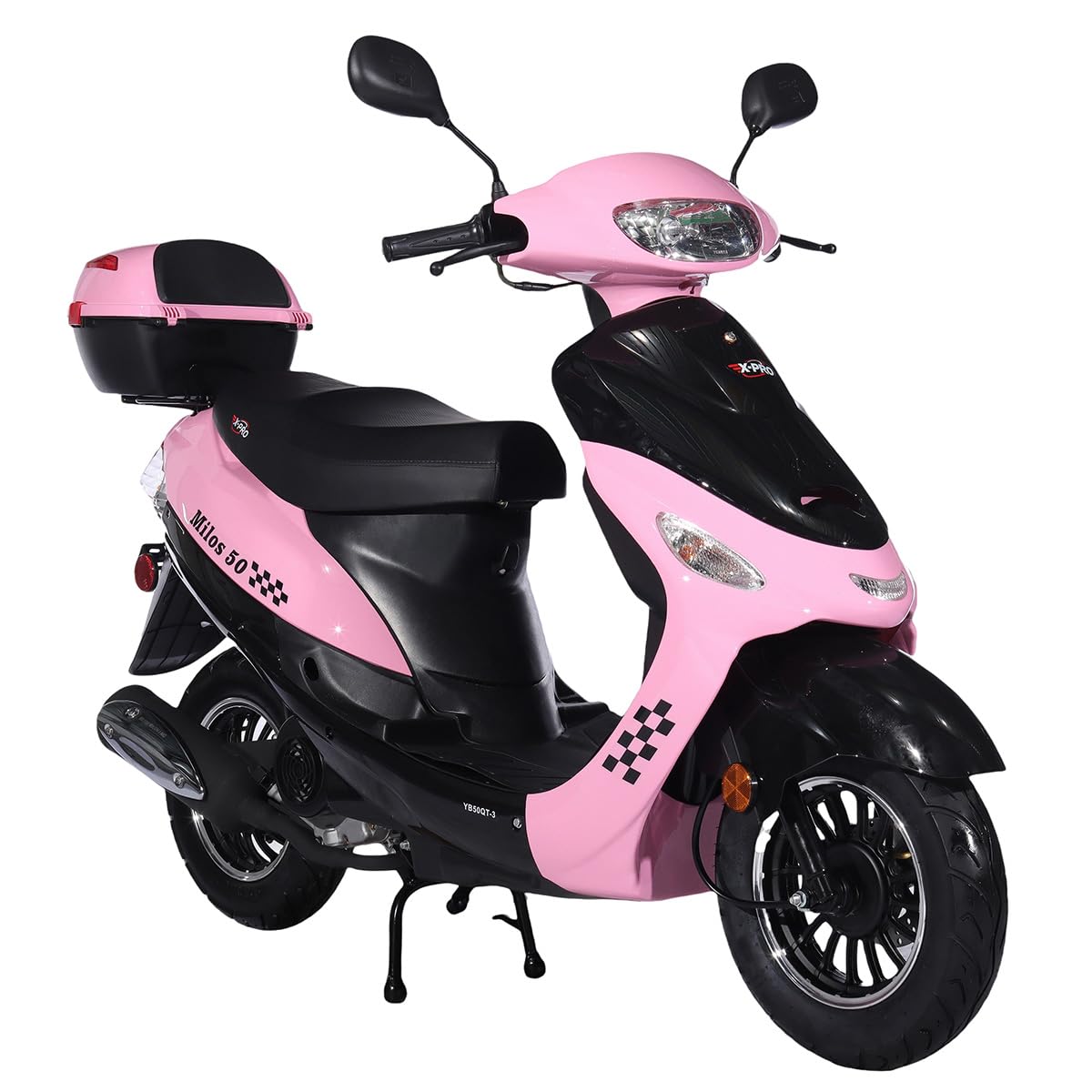 X-PRO Milos 50 Moped with 10" Aluminum Wheels, Electric/Kick Start! (Red)