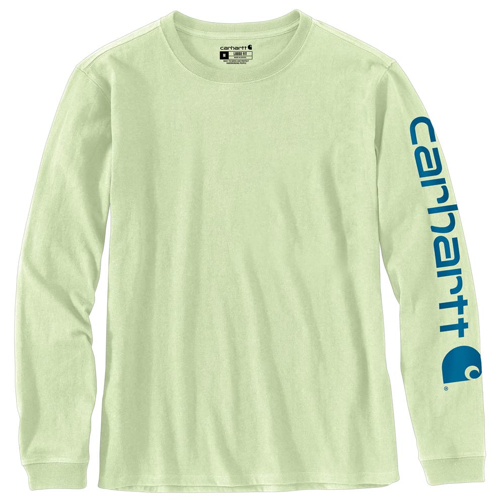 Carhartt Women's Plus Size Loose Fit Heavyweight Long Logo Sleeve Graphic T-Shirt