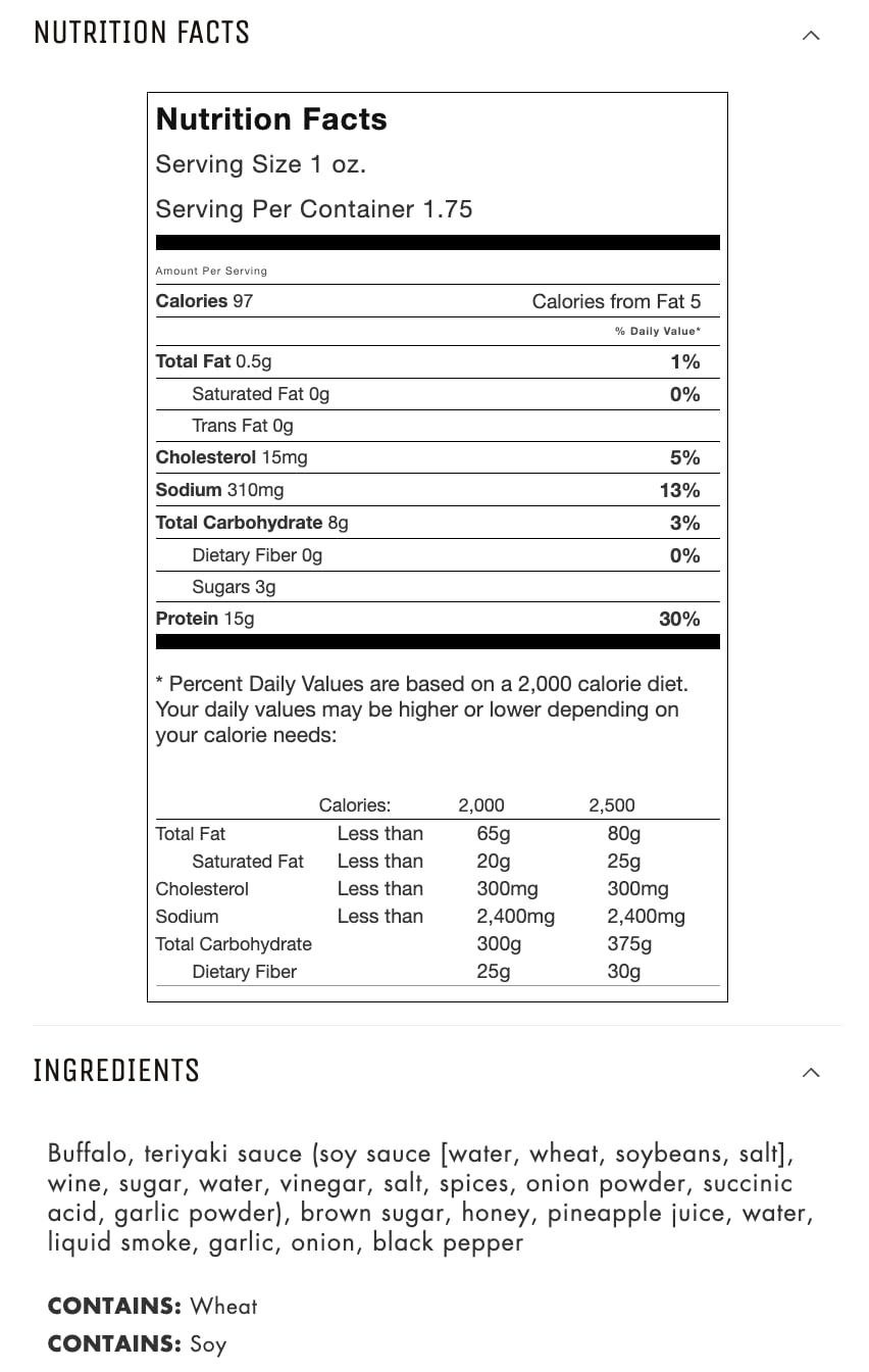Jerky.com Original Buffalo Jerky 3-Pack - Exotic Jerky High Protein, Gluten-Free, All-Natural Exotic Snack - Premium Wild Game Meat - Perfect for Hiking, Camping, and On-the-Go 1.75oz (Pack of 3)