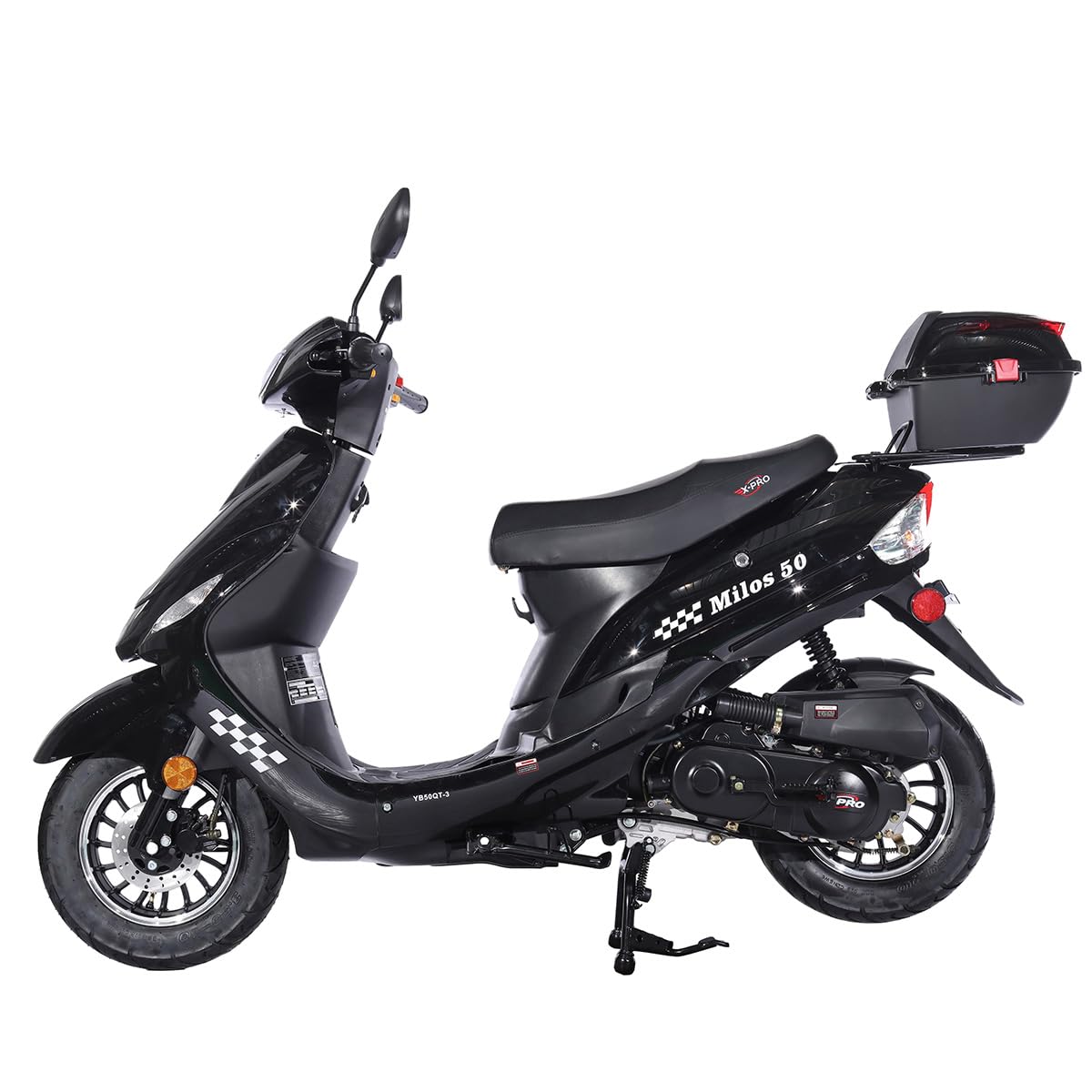 X-PRO Milos 50 Moped with 10" Aluminum Wheels, Electric/Kick Start! (Red)