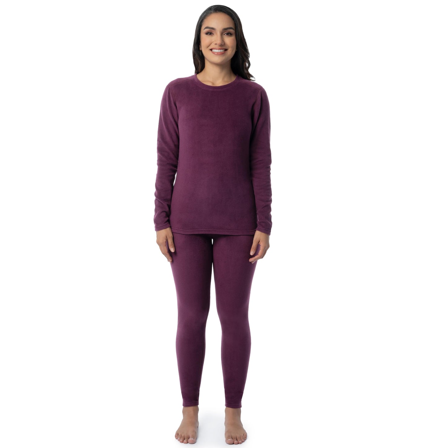 Fruit of the Loom Women's Stretch Fleece Lined Thermal Long Johns Underwear Set