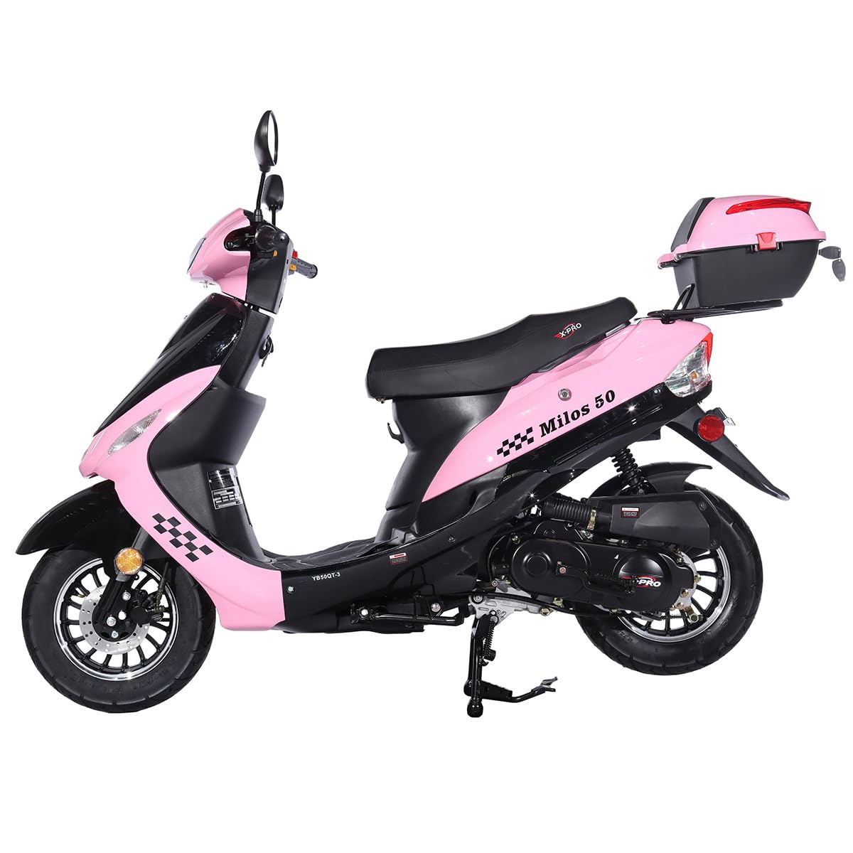 X-PRO Milos 50 Moped with 10" Aluminum Wheels, Electric/Kick Start! (Red)