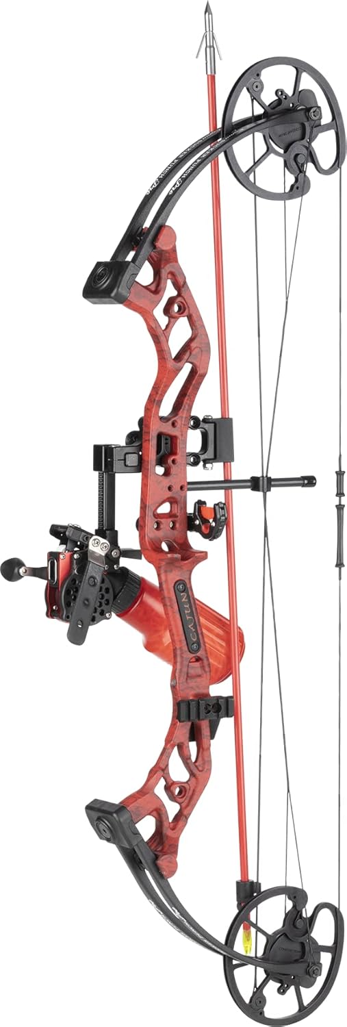 Cajun Bowfishing Sucker Punch Pro Bowfishing Bow, Left Hand, Red