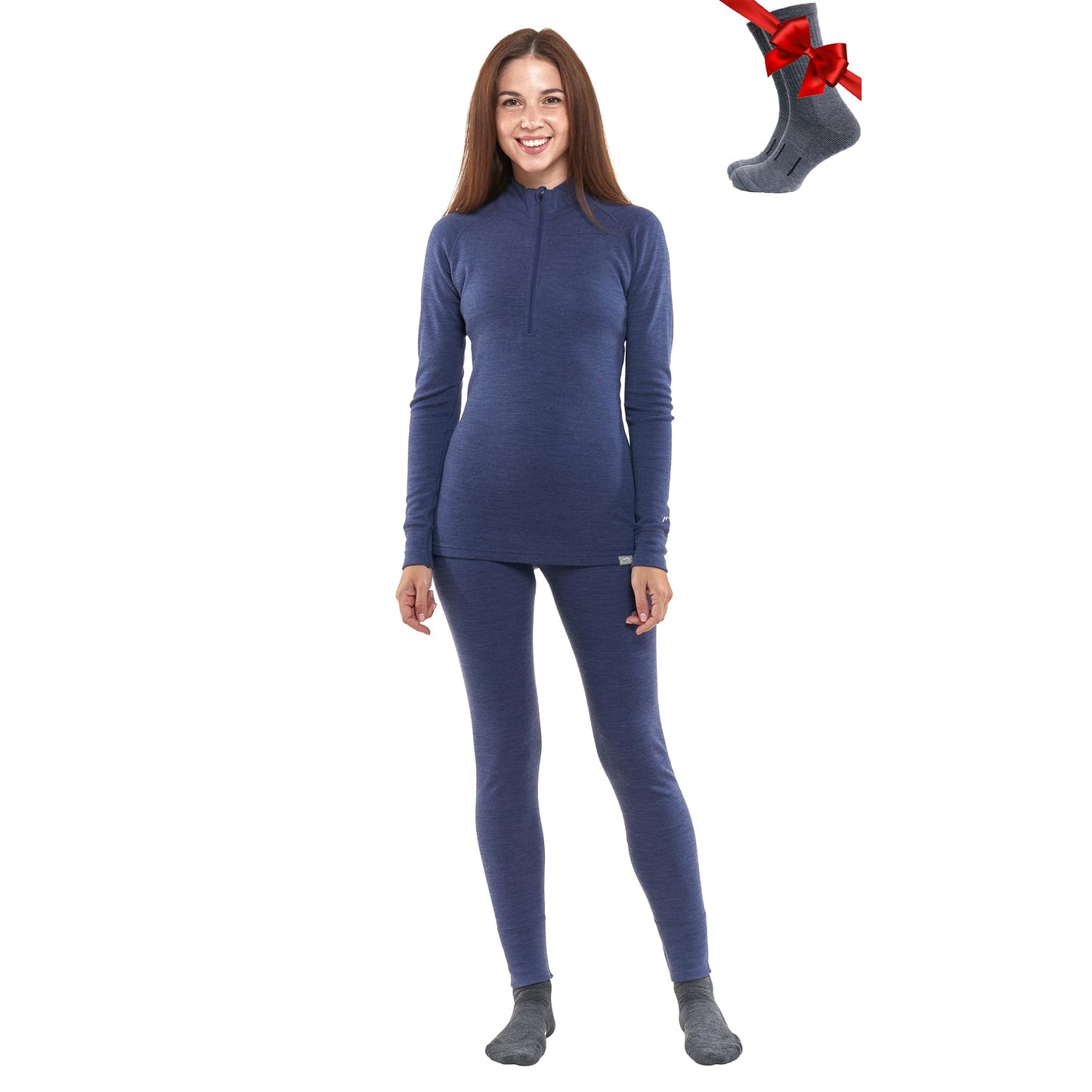 Merino.tech Merino Wool Base Layer Women Set - Heavyweight, Lite, Midweight Merino Thermal Underwear For Women Top, Bottom