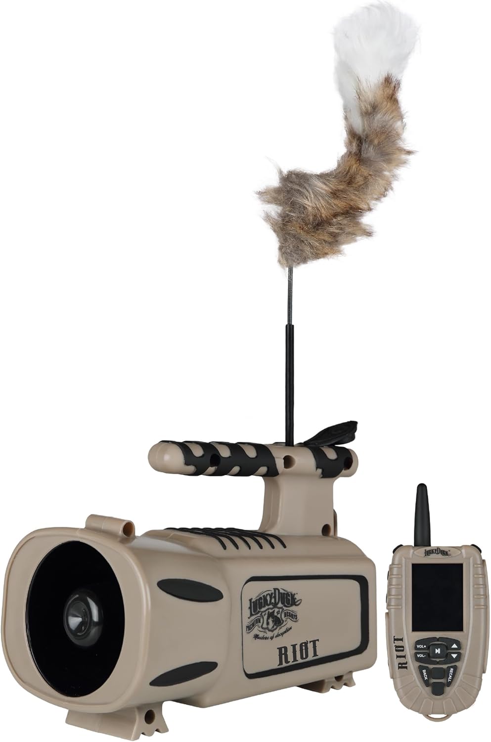 Remote Explosive Duck Lucky Duck Riot Electronic Predator Call with Remote and Decoy ...
