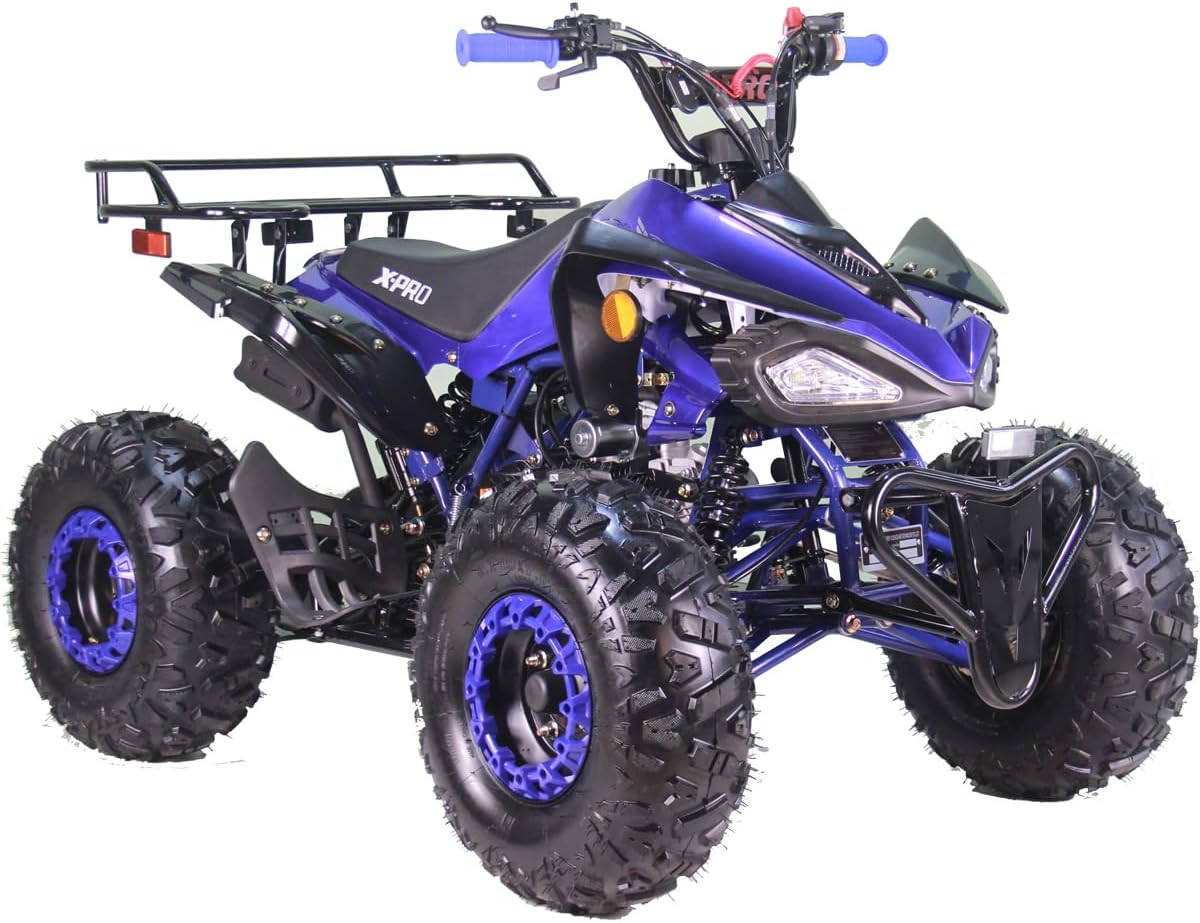 X-PRO Leopard 125 ATV 4 Wheels Quad 125cc ATV Quads with Automatic Transmission w/Reverse, Big 19"/18" Tires! (Blue)