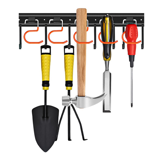 68'' All Metal Garden Tool Organizer Wall Mount Garage Organizers and Storage with Hooks Tool Hangers for Shed