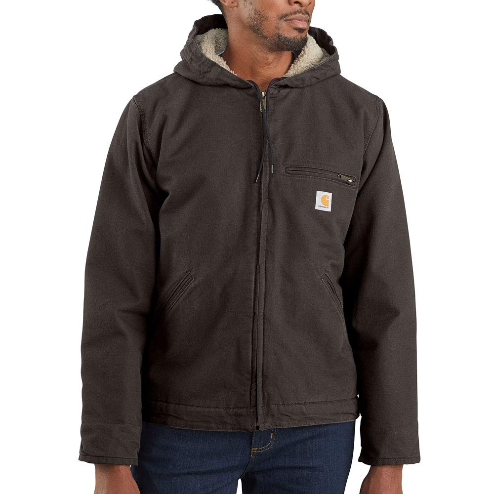 Carhartt Men's Relaxed Fit Washed Duck Sherpa-Lined Jacket