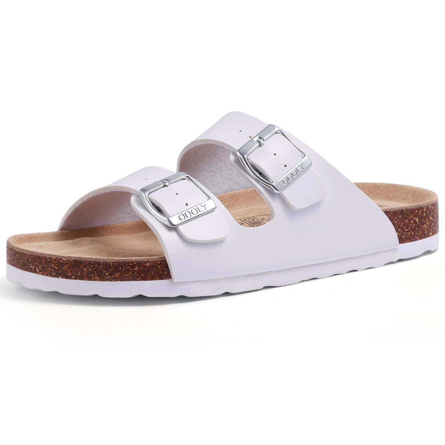 Unisex Cork Footbed Slide Sandal, Arch Support Summer Outdoor Sandals with Adjustable Buckle for Women and Men