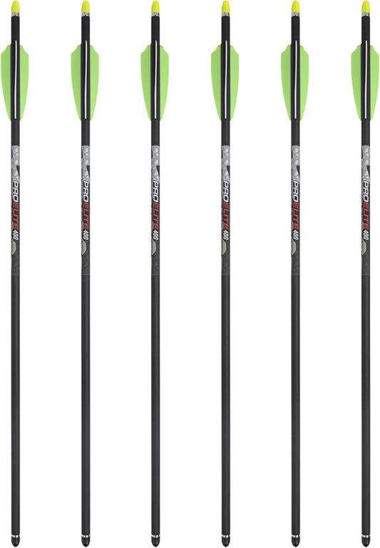 TenPoint Pro Elite 400 Carbon Crossbow Arrows - 20", Pack of 6 - with Alpha-Nock HP & HP Aluminum Bushing