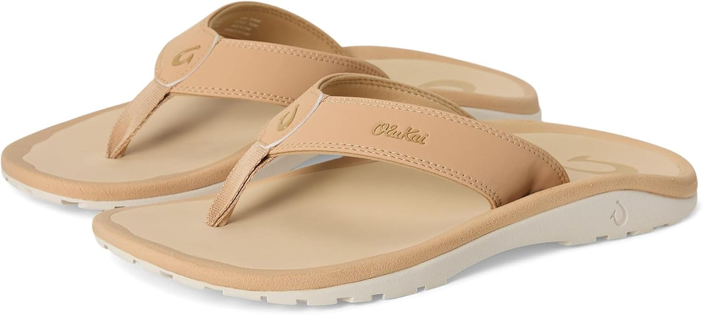 OLUKAI Ohana Men's Beach Sandals, Water Resistant Flip Flops, Arch Support & Comfort Fit, Lightweight & Durable, Enhanced Grip & Traction
