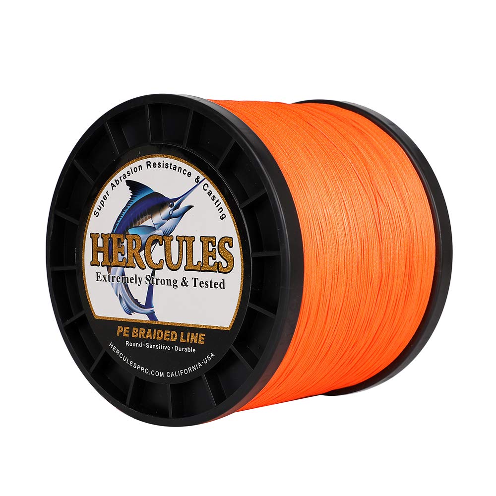 HERCULES Cost-Effective Super Cast 8 Strands Braided Fishing Line 10LB to 300LB Test for Salt-Water,109/328/547/1094 Yards(100M/300M/500M/1000M),Diam.#0.12MM-1.2MM,Hi-Grade Performance,Variety Colors