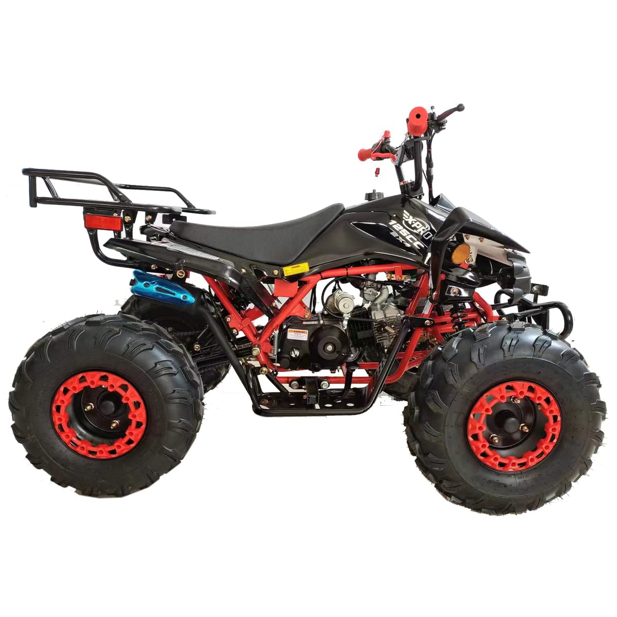 X-PRO 125cc ATV Automatic Transmission w/Reverse, LED Headlight, Big 19"/18" Tires! (Black, Factory Package)