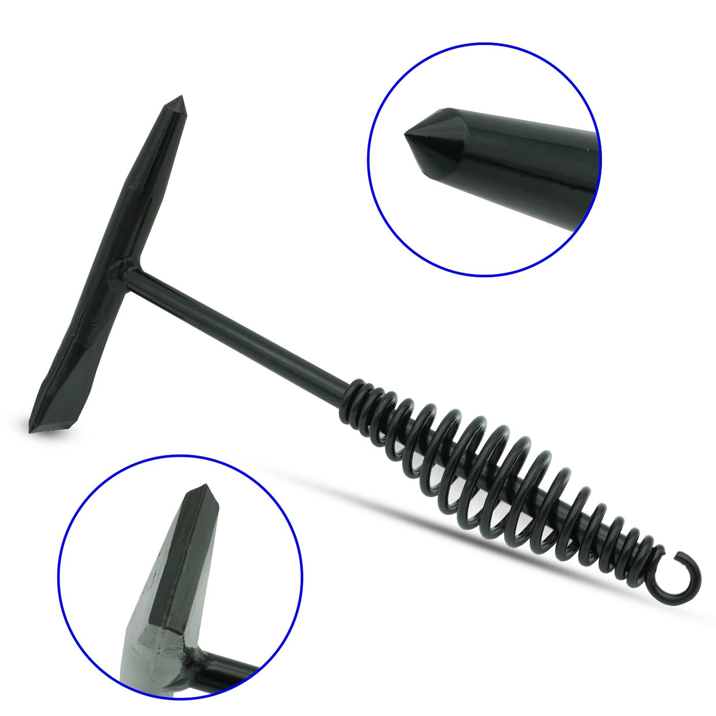 Welding Chipping Hammer with Coil Spring Handle,10.5",Cone and Vertical Chisel,10" Wire Brush