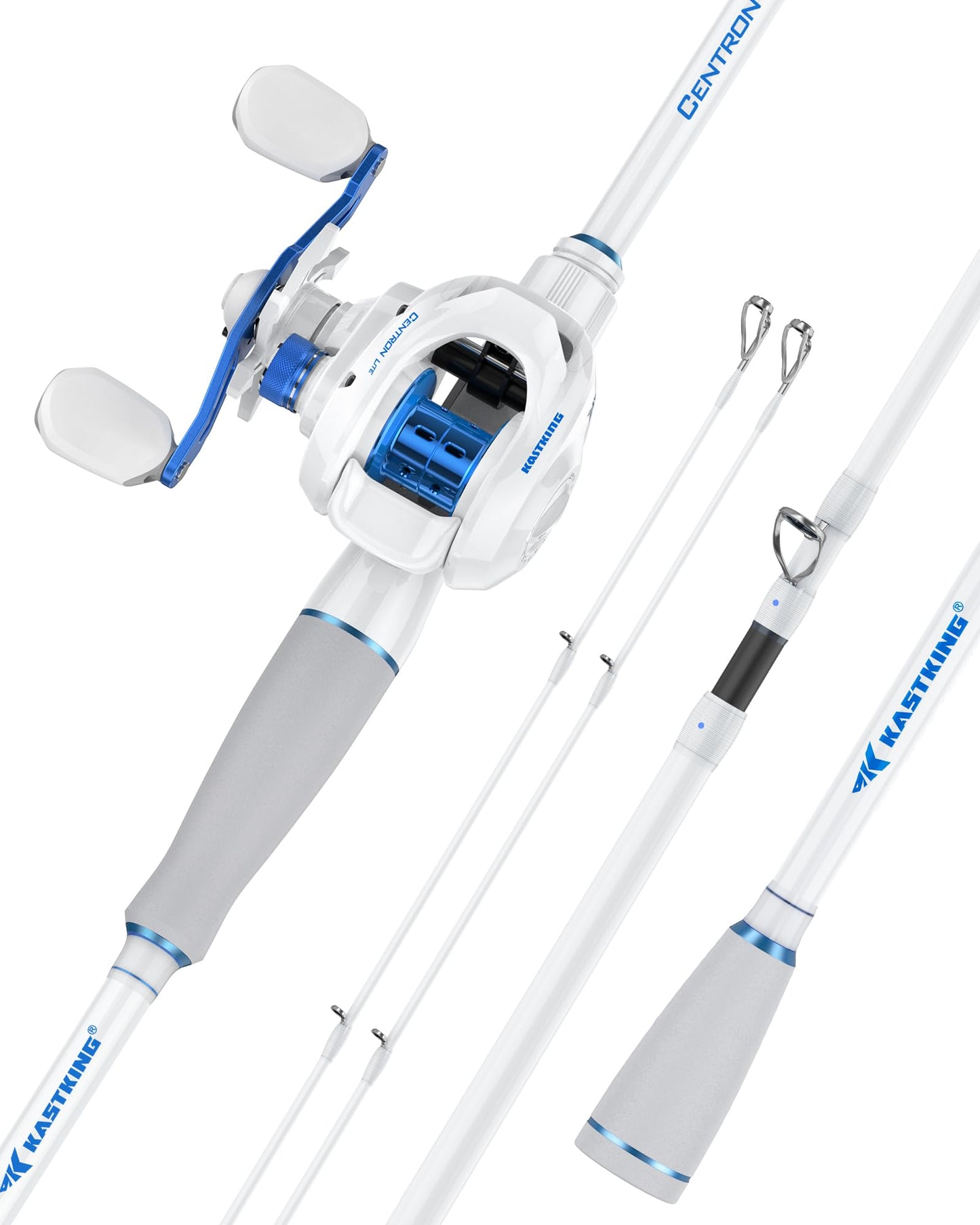 KastKing Centron Lite Travel Baitcasting Fishing Rod and Reel, 6'0" M Left Handed Reel Spinning