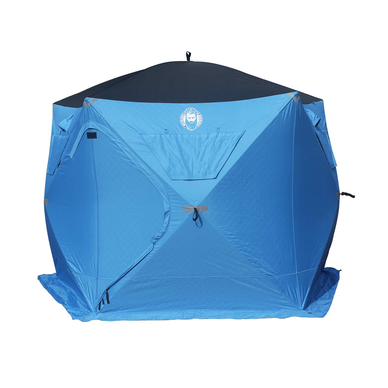 6 Person Portable Ice Fishing Shelter with 2 Big Doors-Diamond Door Guard System Ice Fishing Camping Tent