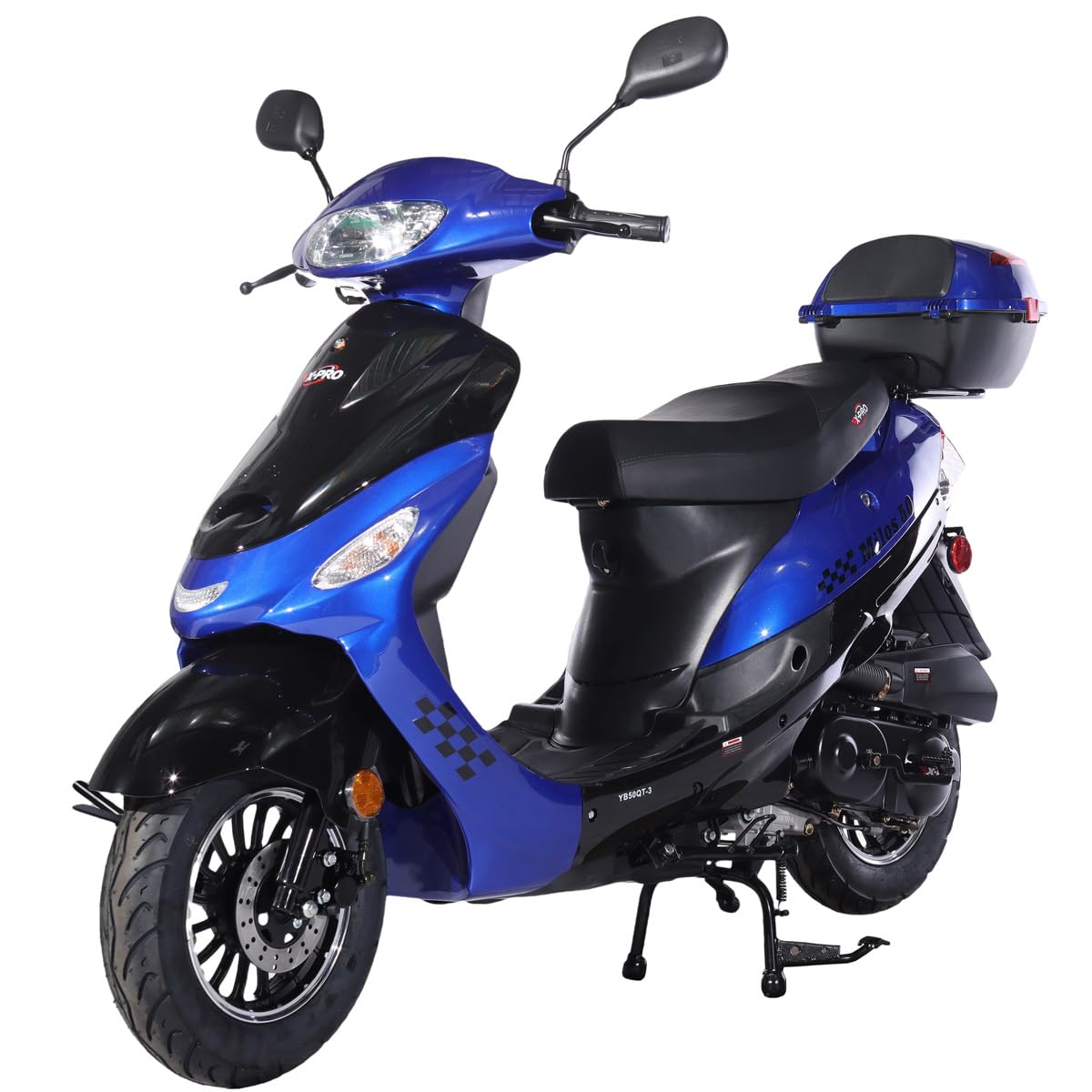 X-PRO Milos 50 Moped with 10" Aluminum Wheels, Electric/Kick Start! (Red)