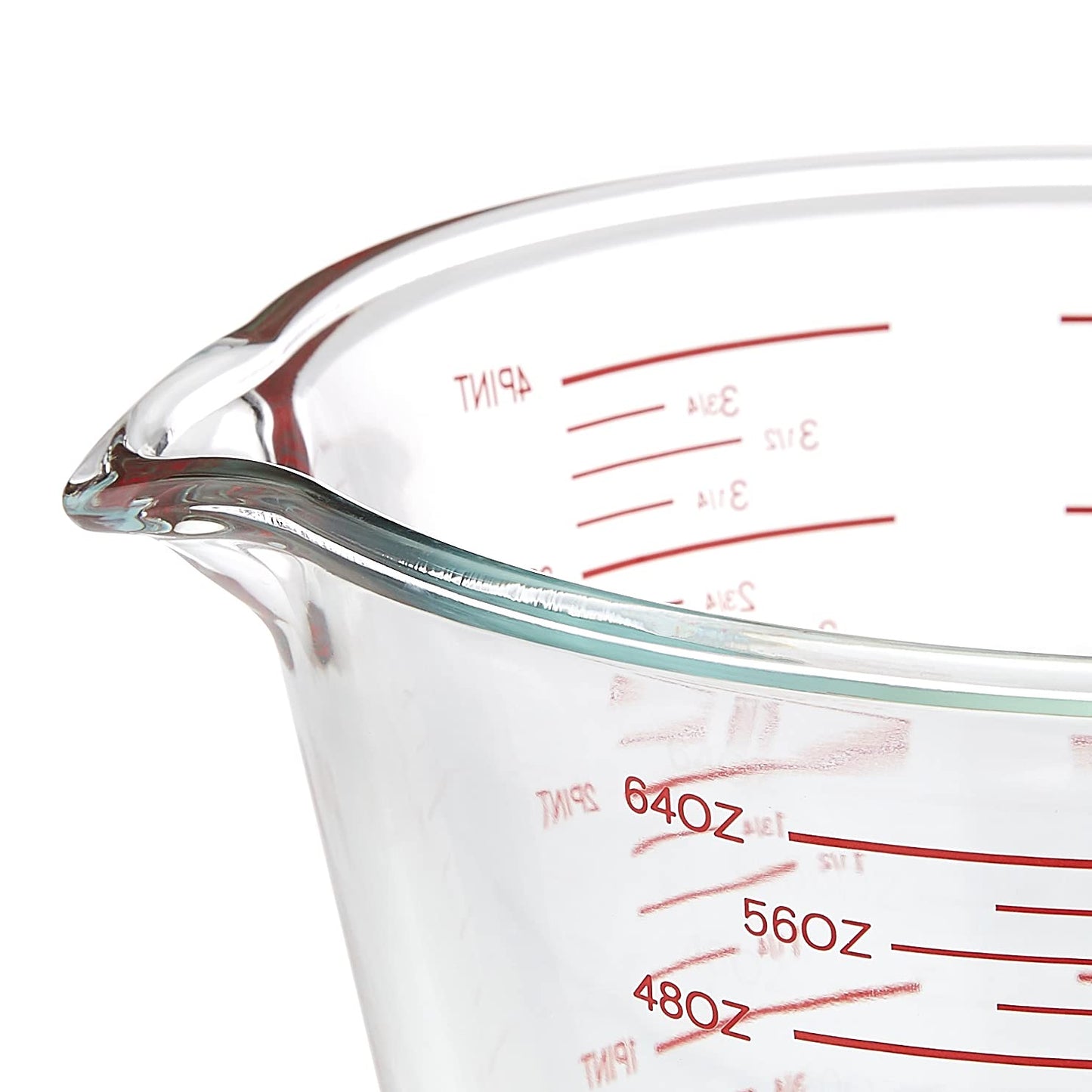 Amazon Basics Glass Measuring Cup, Precise 8 Cup Capacity, Clear Kitchen Measuring Tool, 2 L