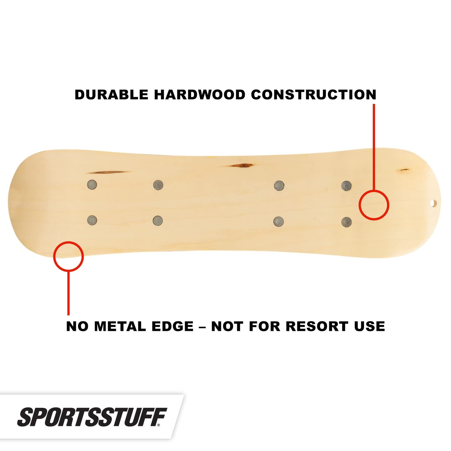 SportsStuff Snow Ryder, Hardwood Snowboard, Perfect for Beginners and Backyard Fun YELLOW 90cm